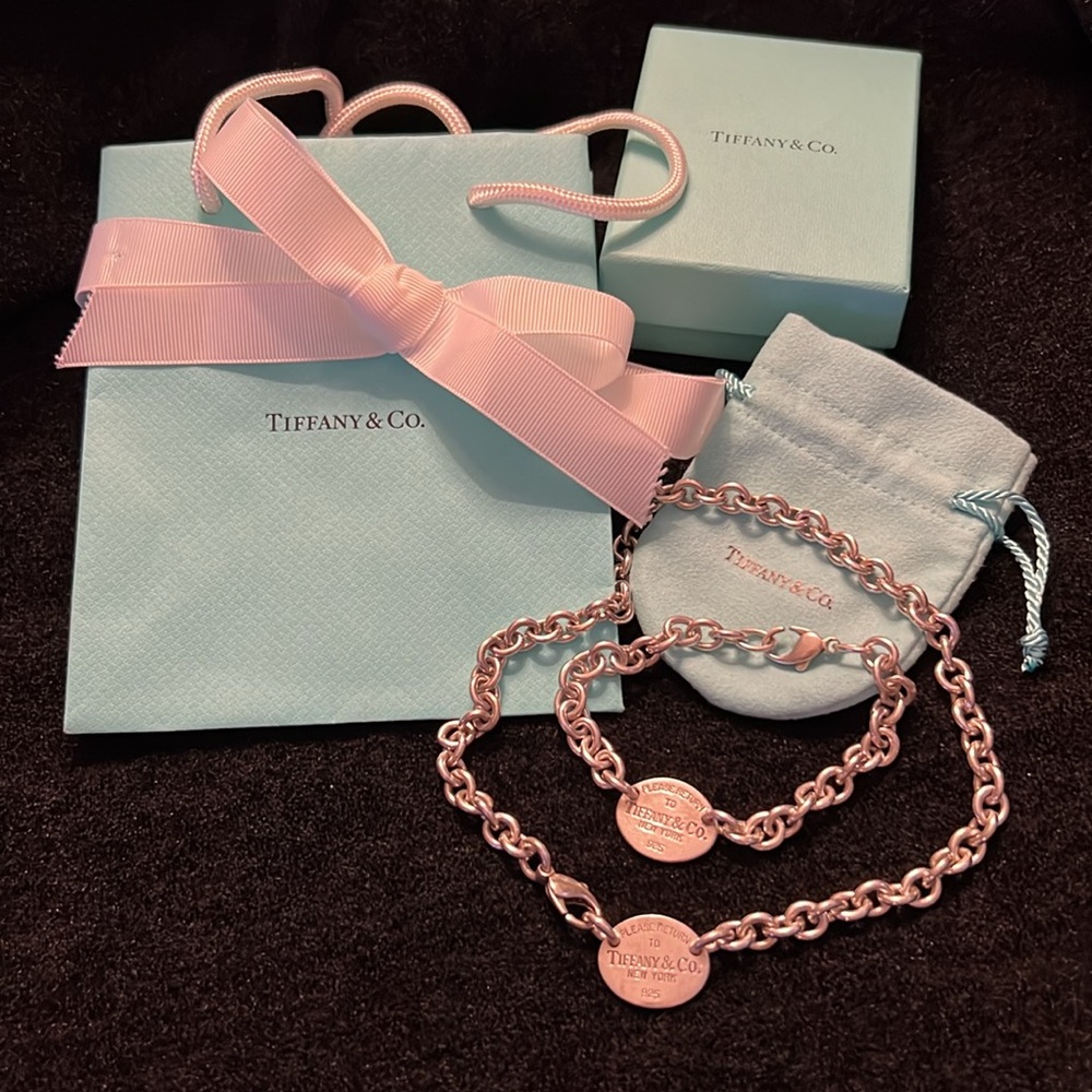 Return to Tiffany Oval Tag Chain Necklace + Bracelet Set